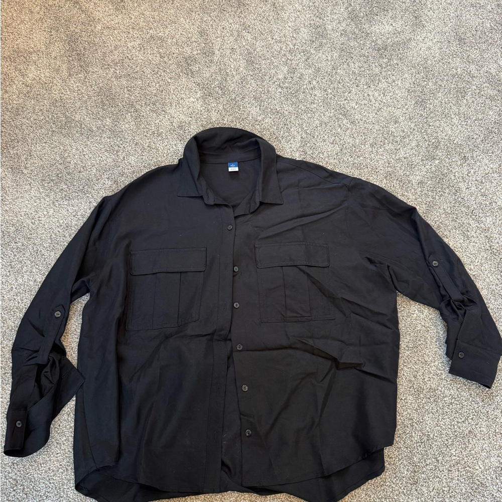 Old Navy Midnight Black Collared Shirt